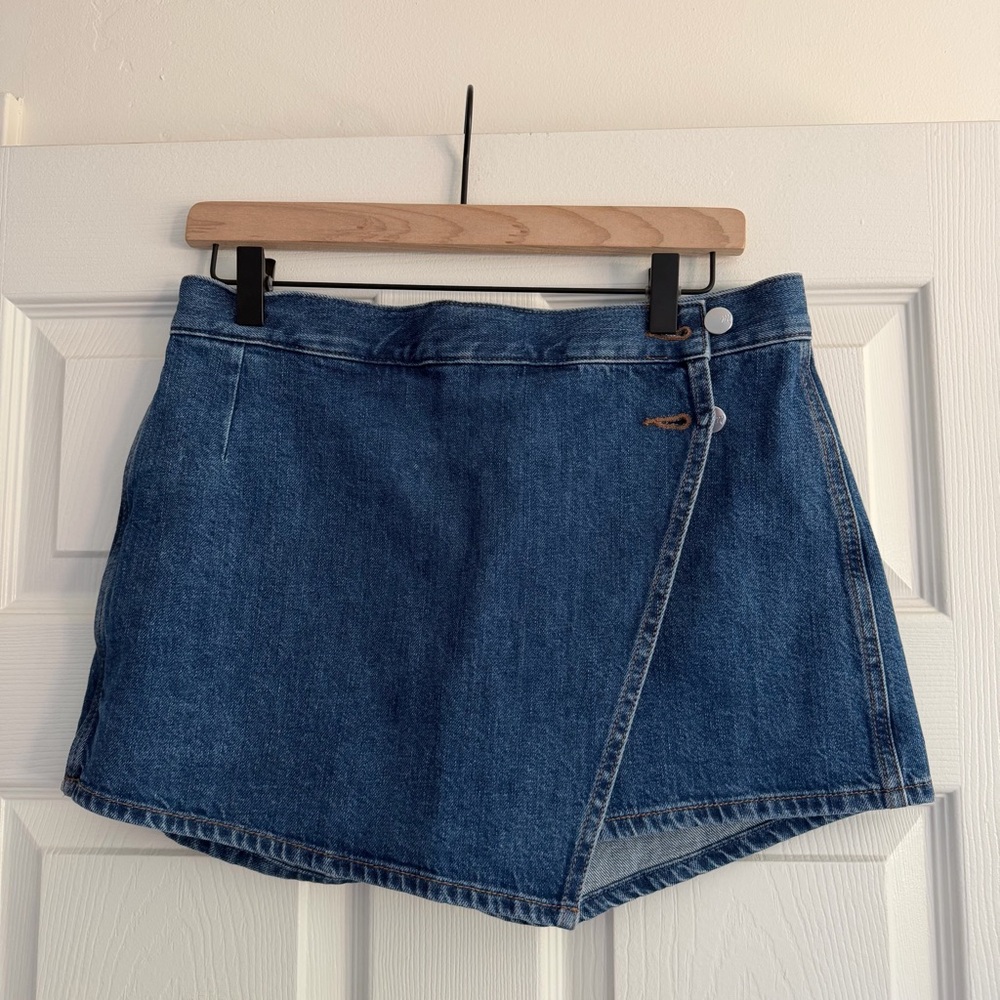 Denim Wrap Skort - Classic Blue
